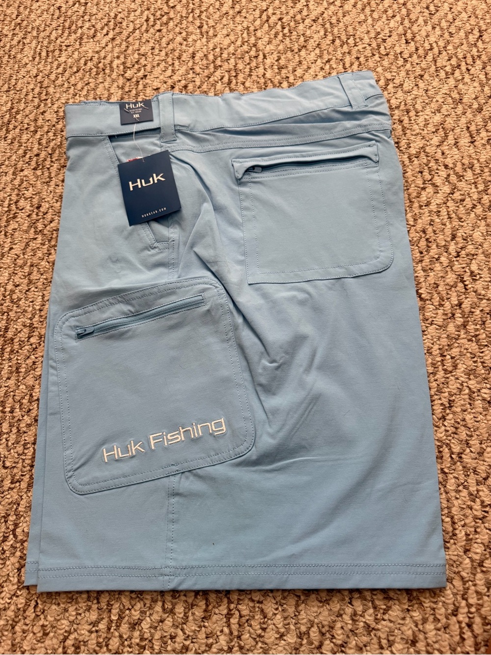 Huk Men’s Light Blue Performance Fishing Shorts-Size XXL-NWT